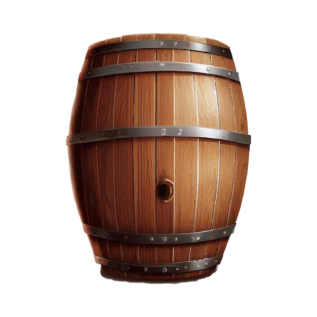 Beatiful Wooden Barrel AI 벡터 아트 디지털 일러스트 이미지