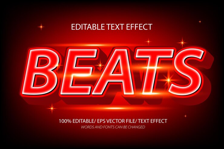 Vector beats editable text effect and editable text style