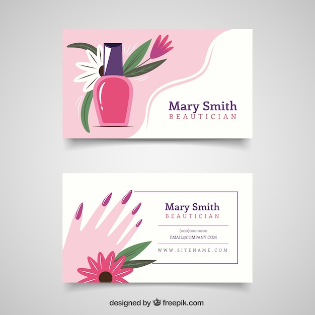 Vector beautician business card