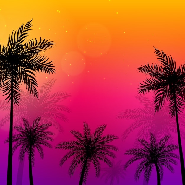 Beautifil Palm Trees  Illustration