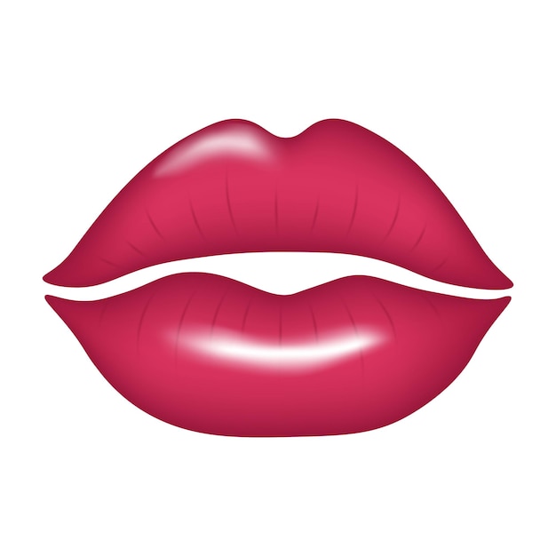 Вектор Красивые розовые блестящие губы, изолированные на прозрачном фоне счастливого валентина или дня женщин
