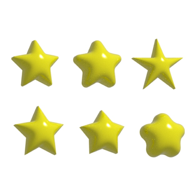 Beautiful 3D stars collection Editable