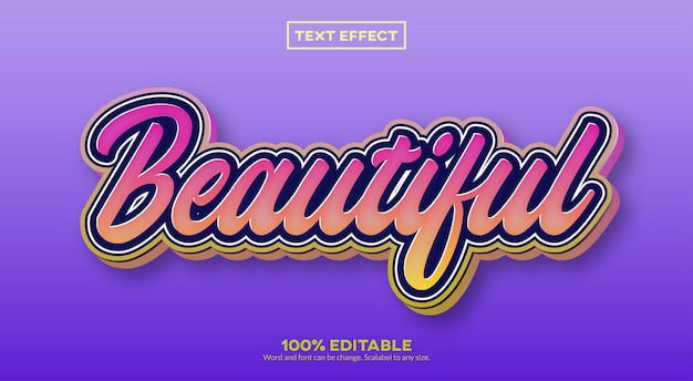 Vector beautiful 3d text effect