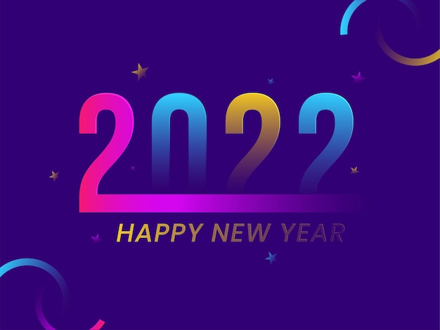 Beautiful abstract colorful 2022 typography design concept celebration of happy new year