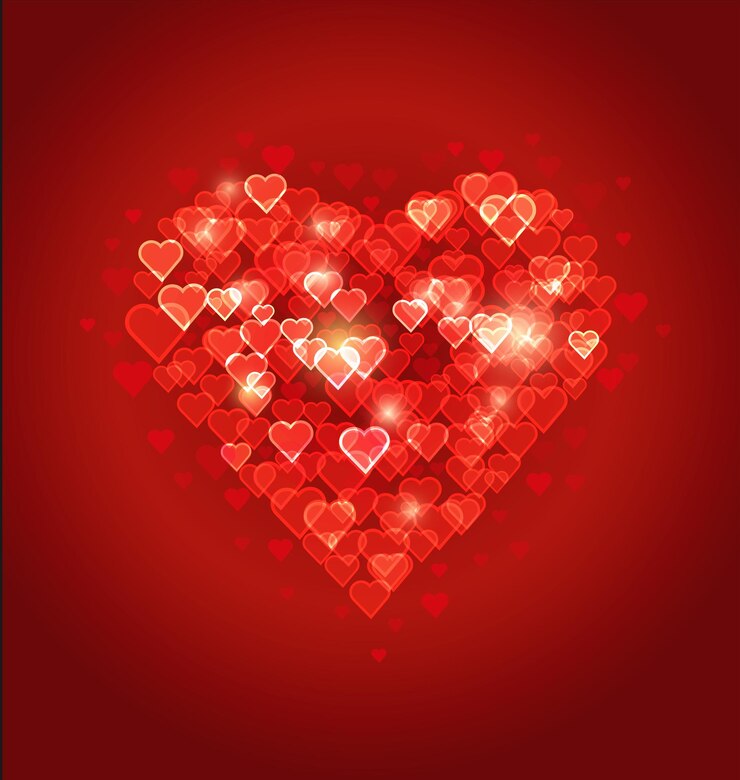 Vector beautiful abstract heart bokeh background