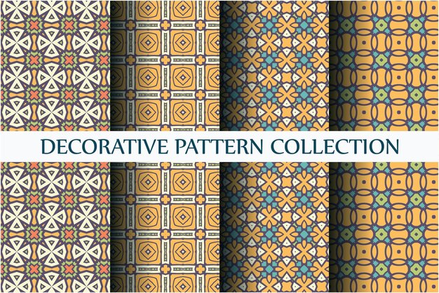 Beautiful abstract motif pattern set