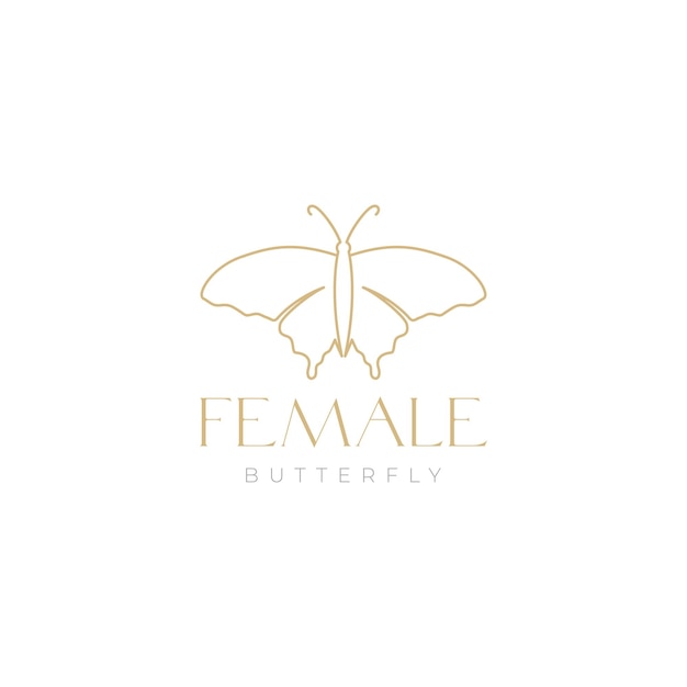 Beautiful aesthetic butterfly logo design