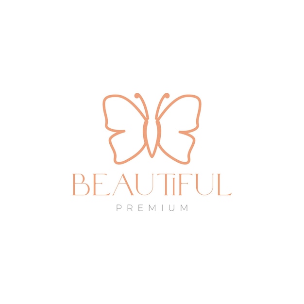 Beautiful aesthetic butterfly logo design