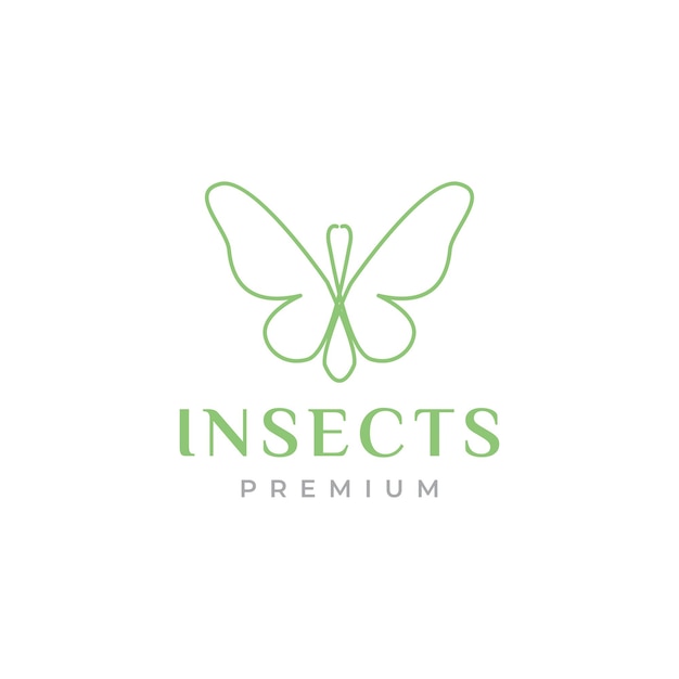 Beautiful aesthetic butterfly logo design