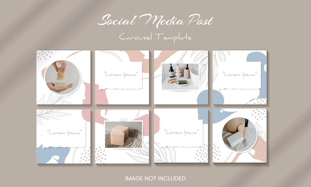 Beautiful aesthetic Instagram carousel feed post template