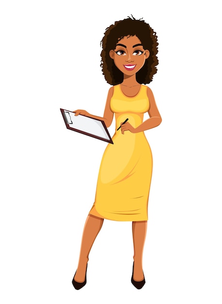 Vector beautiful african american business woman