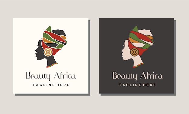 아름다운 아프리카 여성 로고 디자인 영감