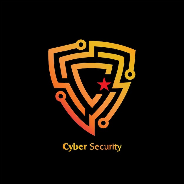 아름답고 매력적인 사이버 또는 사이버 보안 로고