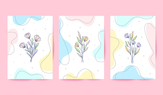 아름답고 화려한 꽃 카드 템플릿