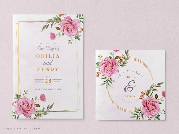 Красивые и элегантные цветочные шаблоны свадебных приглашений