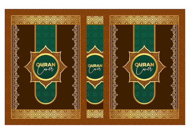 Beautiful arabic qurankoran brown boarder islamic quran book cover