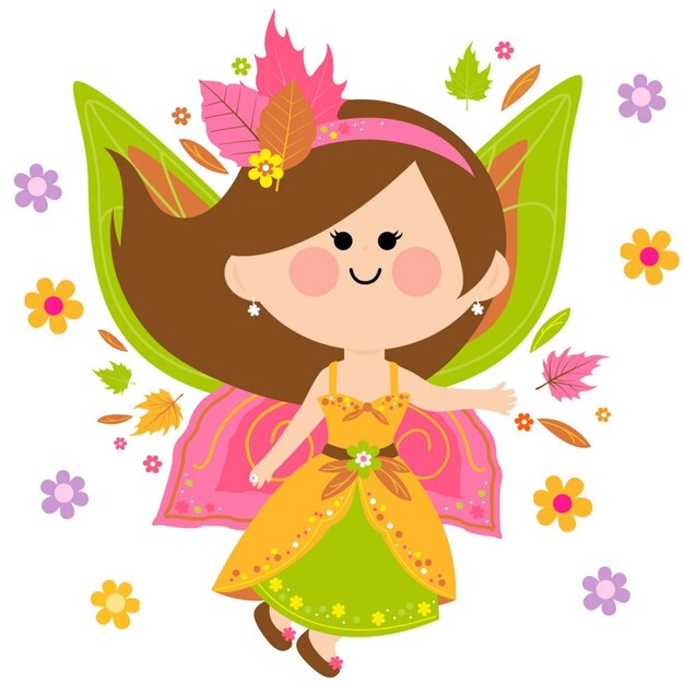 Beautiful autumn fairy vector