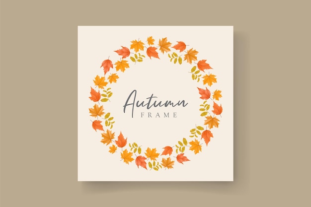 Beautiful autumn leaf frame ornament