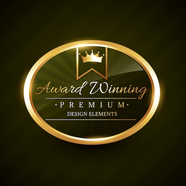 Beautiful award winner golden label badge   illustration