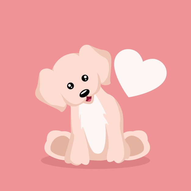 Beautiful baby puppy dog valentines card