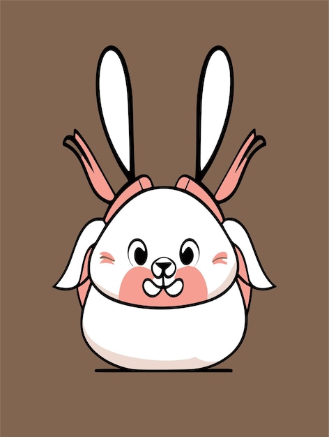 Beautiful Baby Rabbit 2D Vector Design Art