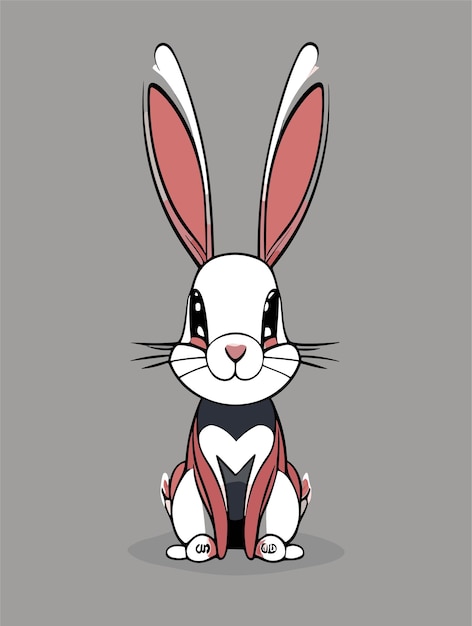 Beautiful Baby Rabbit 2D Vector Design Art