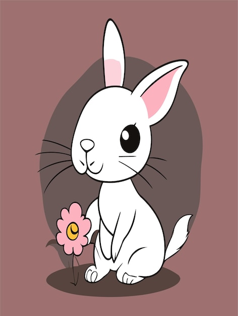 Beautiful Baby Rabbit 2D Vector Design Art