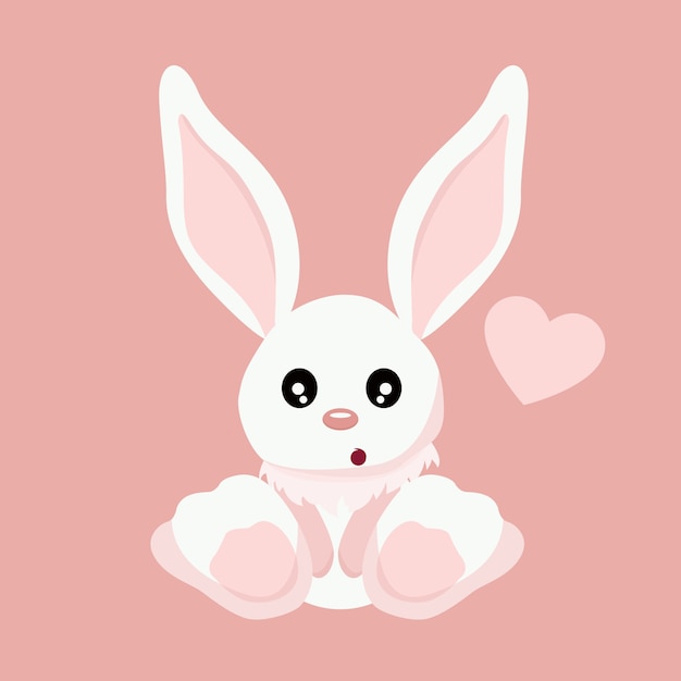 Beautiful baby rabbit valentines card