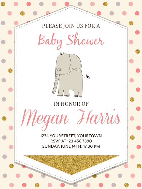 Vector beautiful baby shower card template