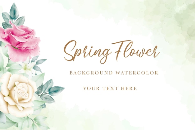 Vector beautiful background floral rose watercolorb