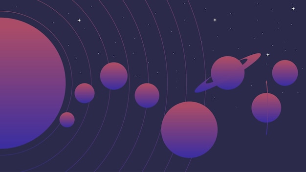 Vector beautiful background minimalistic planetary array