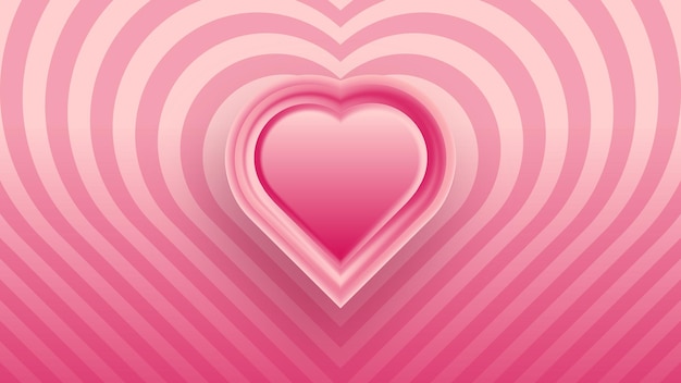 Vector beautiful background of realistic vector love shape with lines
