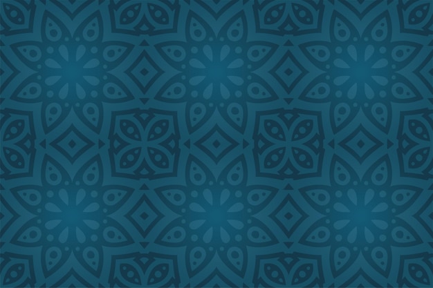 Beautiful   background with abstract colorful dark blue tile seamless pattern with star shape