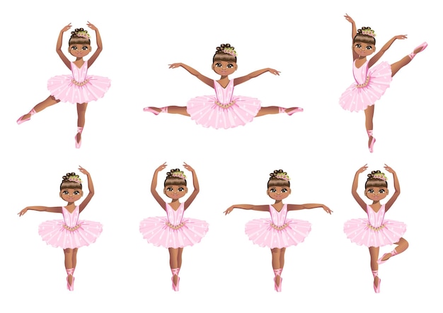 Vector beautiful ballerina set