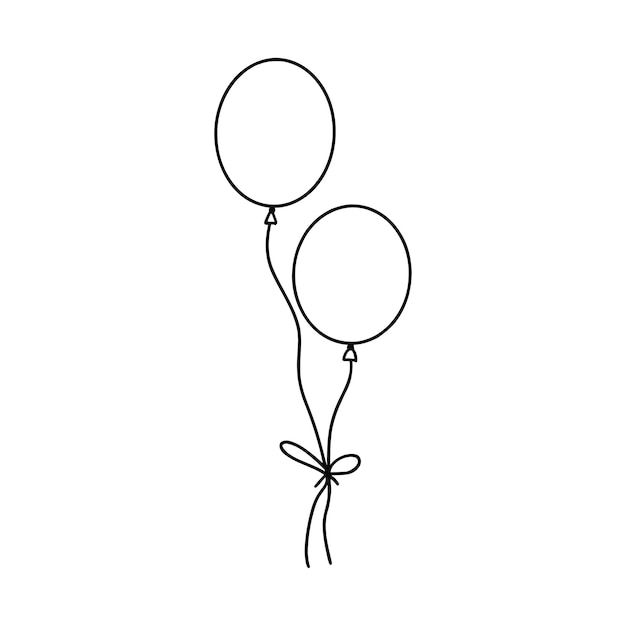 Beautiful balloons Hand drawn illustration