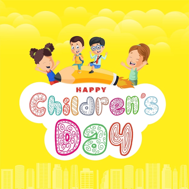 Beautiful banner design of happy children's day template