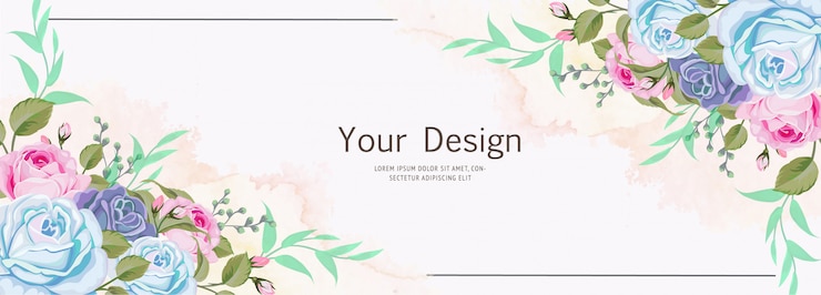 Vector beautiful banner floral and leaves template