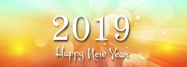 Beautiful banner happy new year 2019 text design