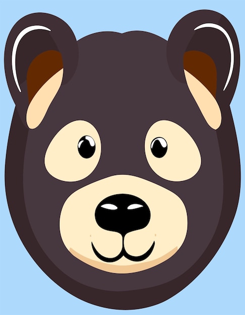 Beautiful Bear Face 2D Vector Design