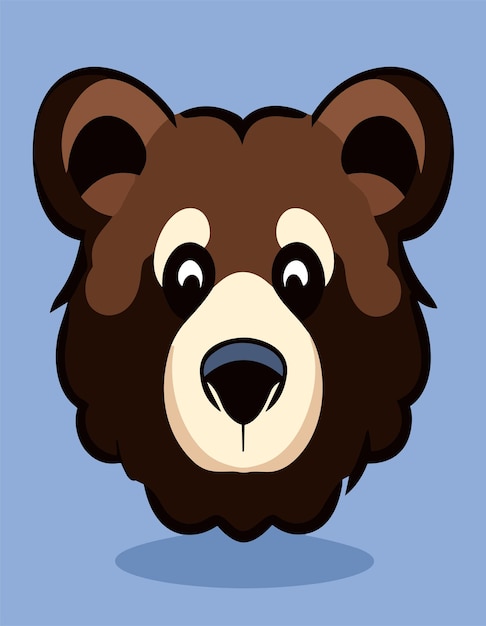 Beautiful bear face 2d vector design (bella faccia d'orso in 2d)