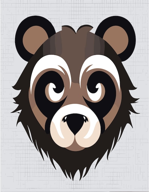 Beautiful bear face 2d vector design (bella faccia d'orso in 2d)