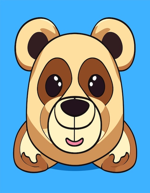 Beautiful Bear Face 2D Vector Design