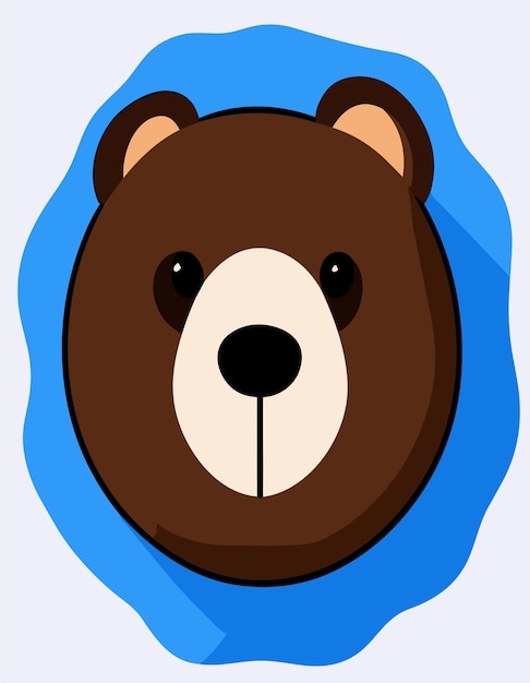 Vettore beautiful bear face 2d vector design (bella faccia d'orso in 2d)