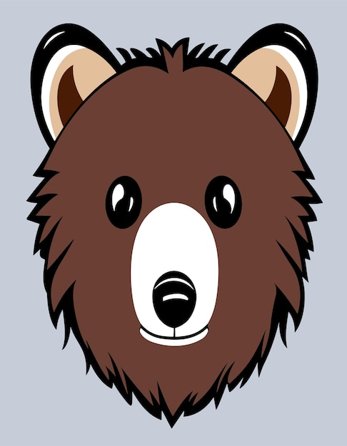 Beautiful Bear Face 2D Vector Design