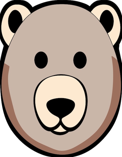 Beautiful Bear Face 2D Vector Design