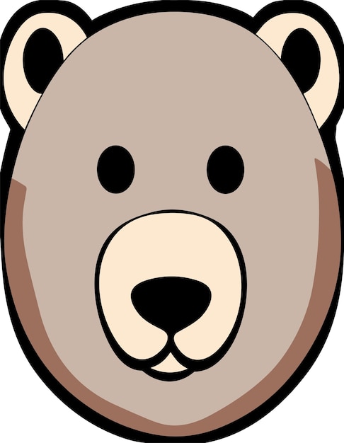 Beautiful bear face 2d vector design (bella faccia d'orso in 2d)