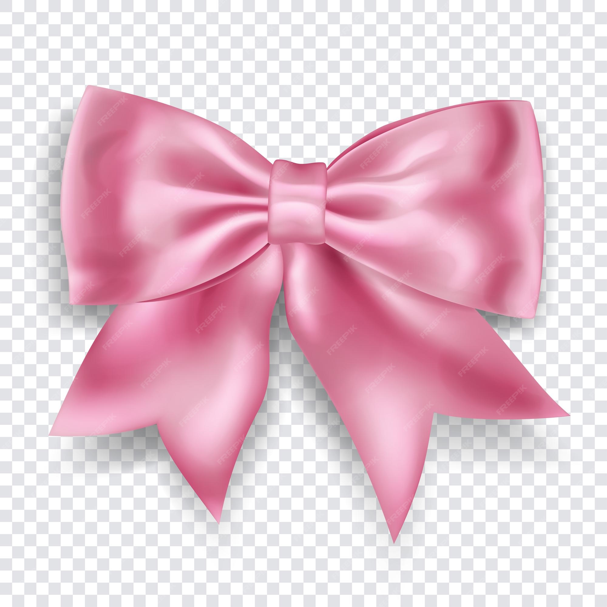 Pink Ribbon Bow Transparent Background