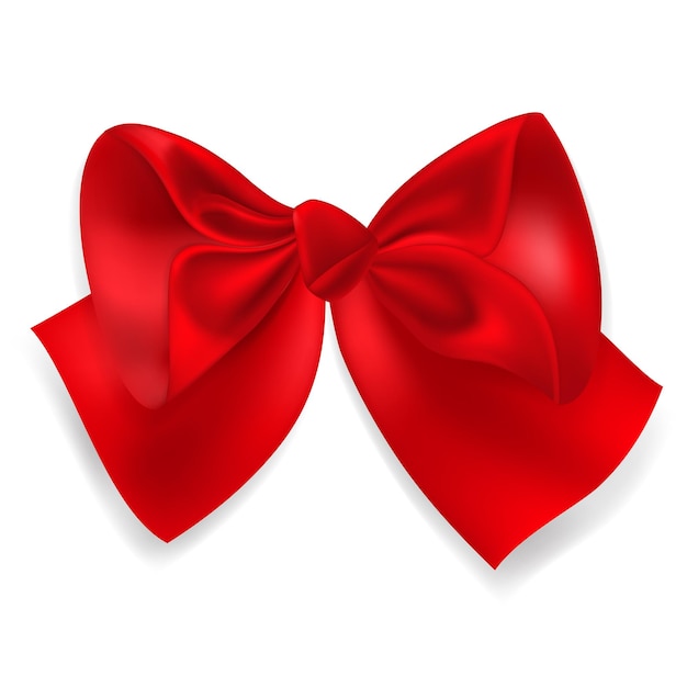 Beautiful big bow made of red ribbon