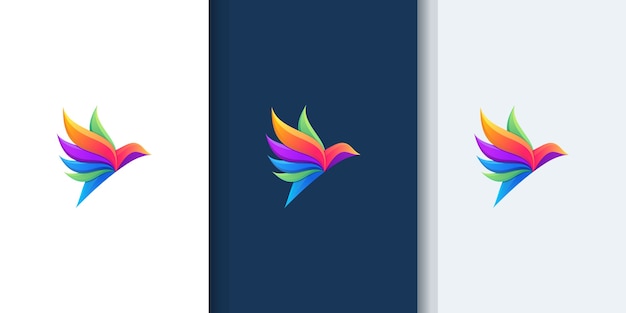 ベクトル デザインのインスピレーションのための美しい鳥のグラデーションのロゴ