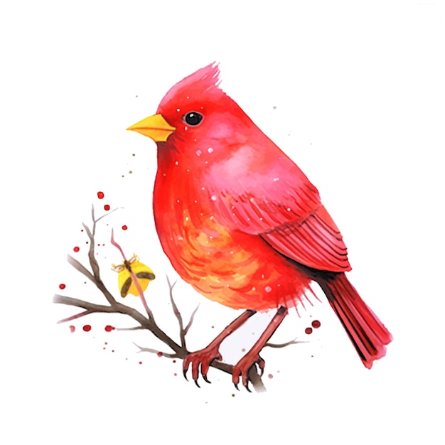 Beautiful bird watercolor paint ilustration